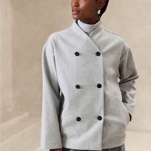Banana Republic Factory Melton double breasted jacket in preppy navy size Sm NWT